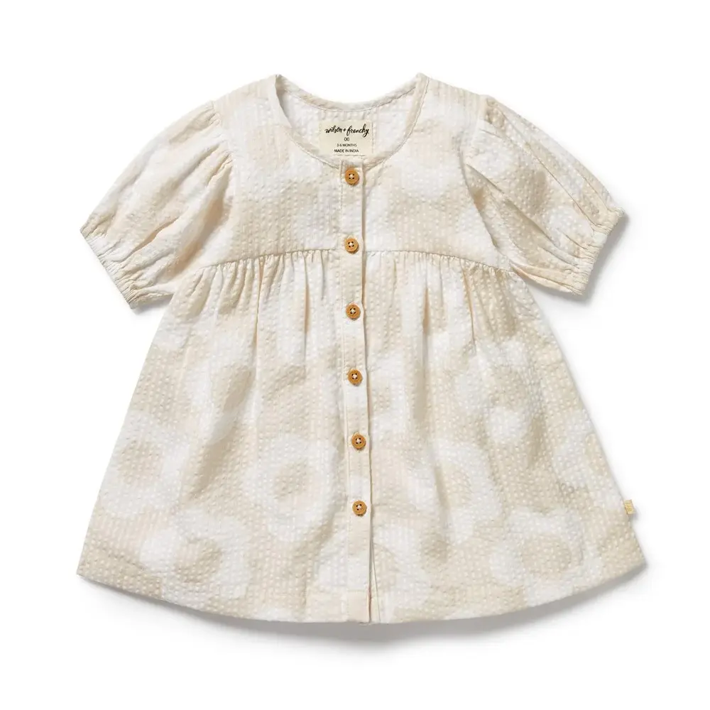 Wilson & Frenchie Wilson and Frenchy Daisy Bloom Organic Button Dress