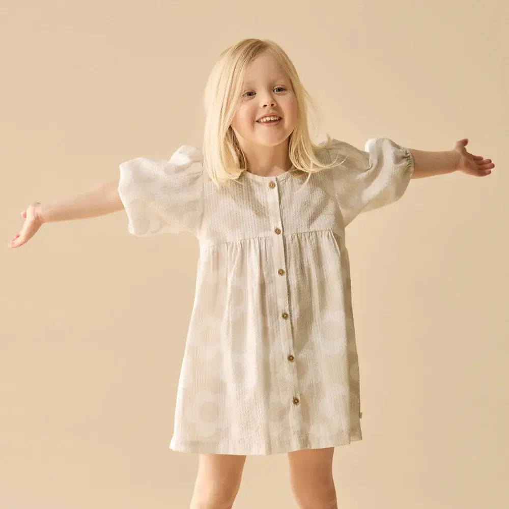 Wilson & Frenchie Wilson and Frenchy Daisy Bloom Organic Button Dress