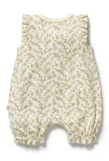 Wilson & Frenchie Wilson and Frenchy Lemon Leaf Organic Ruffle Zipsuit