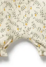 Wilson & Frenchie Wilson and Frenchy Lemon Leaf Organic Ruffle Zipsuit