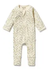 Wilson & Frenchie Wilson and Frenchy Lemon Leaf Organic Zipsuit with Feet