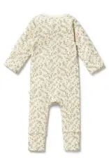 Wilson & Frenchie Wilson and Frenchy Lemon Leaf Organic Zipsuit with Feet
