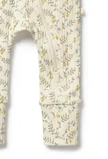 Wilson & Frenchie Wilson and Frenchy Lemon Leaf Organic Zipsuit with Feet