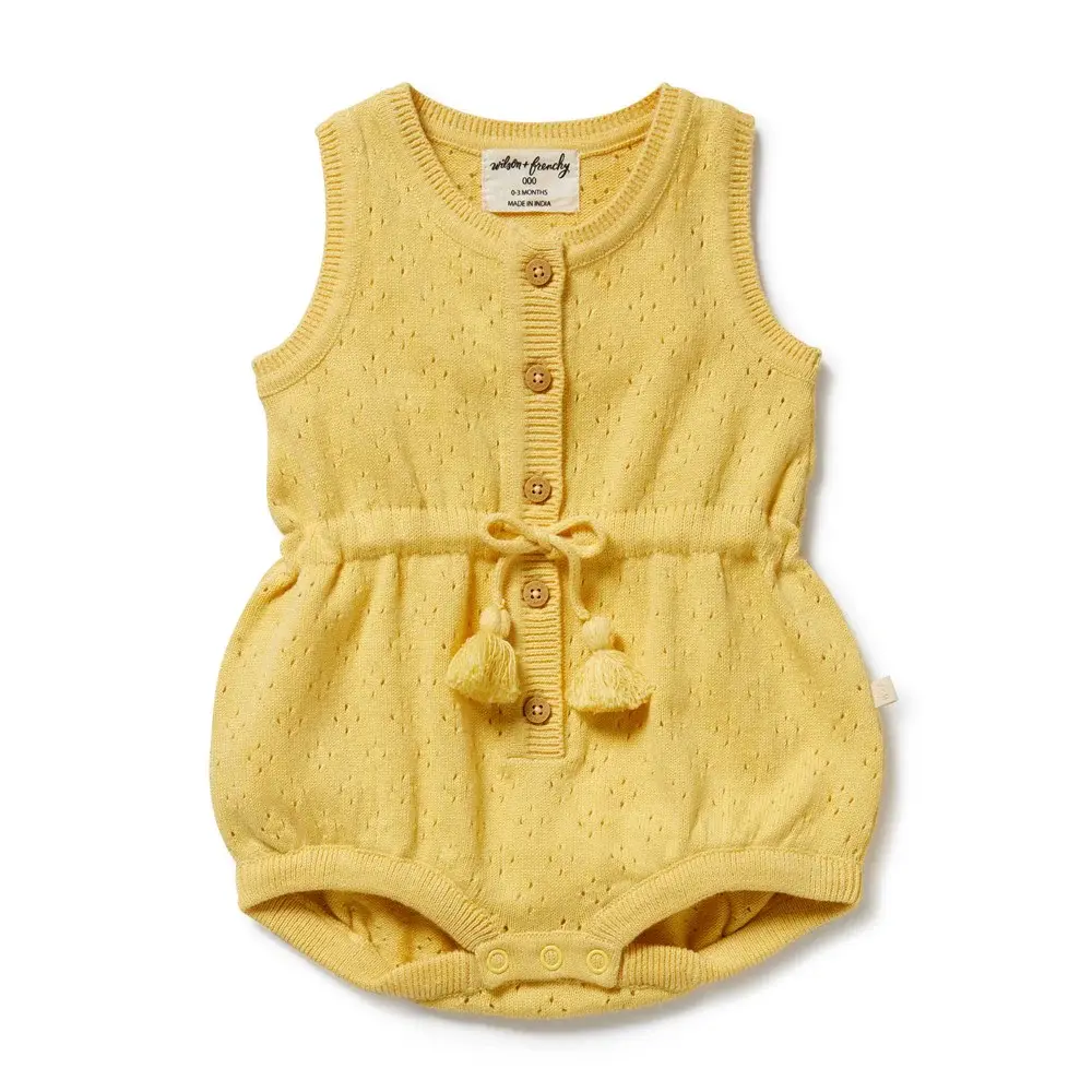 Wilson & Frenchy Wilson and Frenchy Sunny Sorbet Organic Knitted Tie Bodysuit