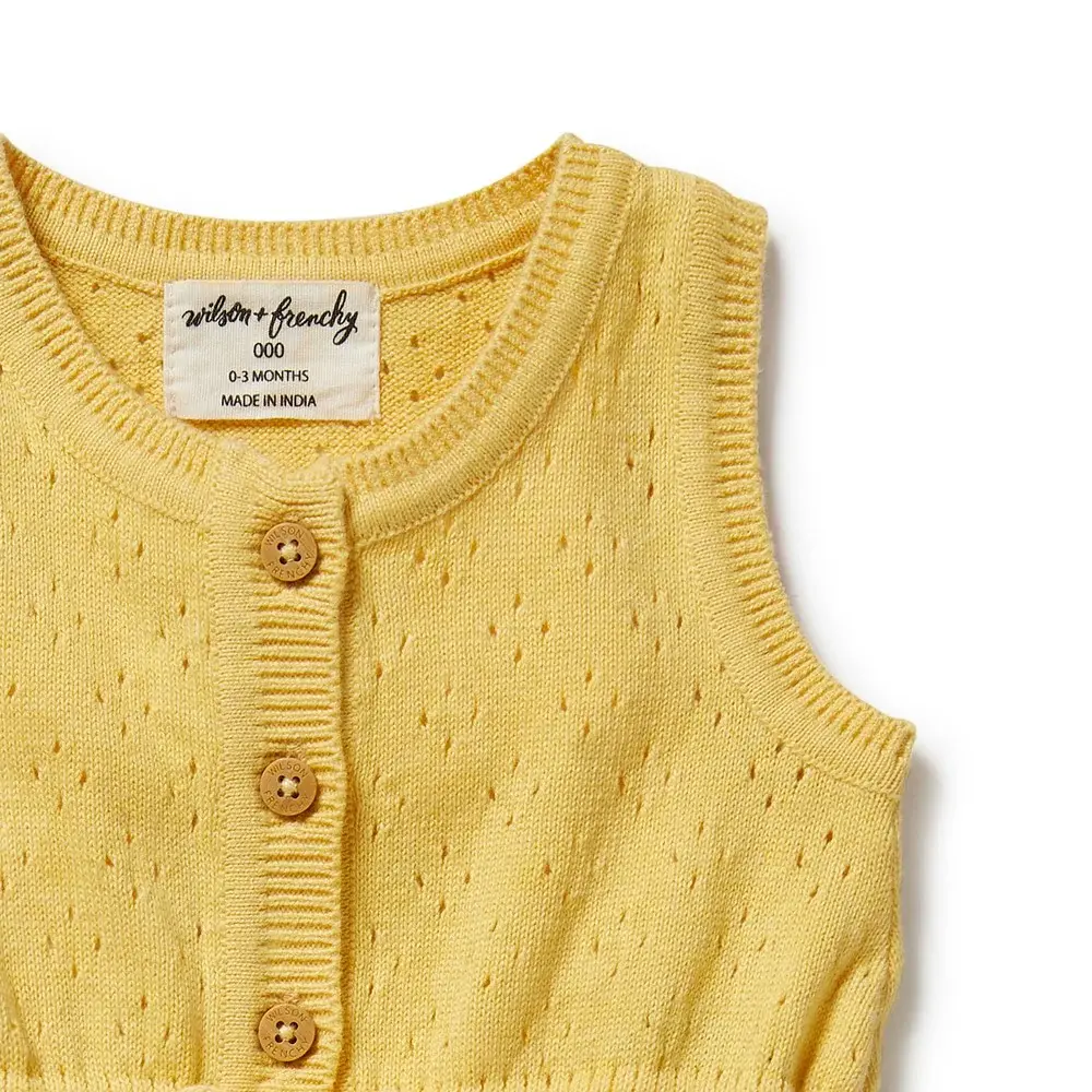 Wilson & Frenchy Wilson and Frenchy Sunny Sorbet Organic Knitted Tie Bodysuit