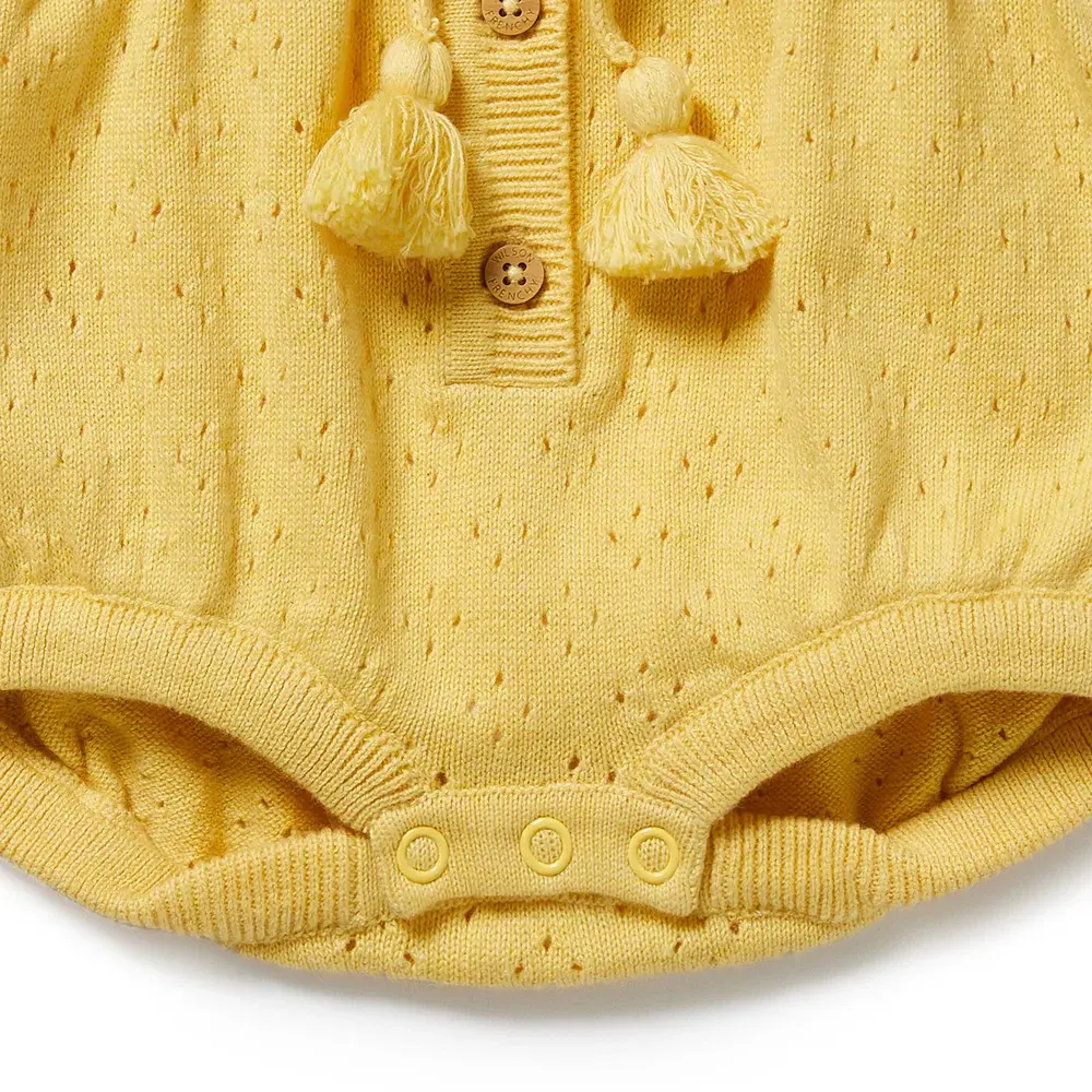 Wilson & Frenchy Wilson and Frenchy Sunny Sorbet Organic Knitted Tie Bodysuit