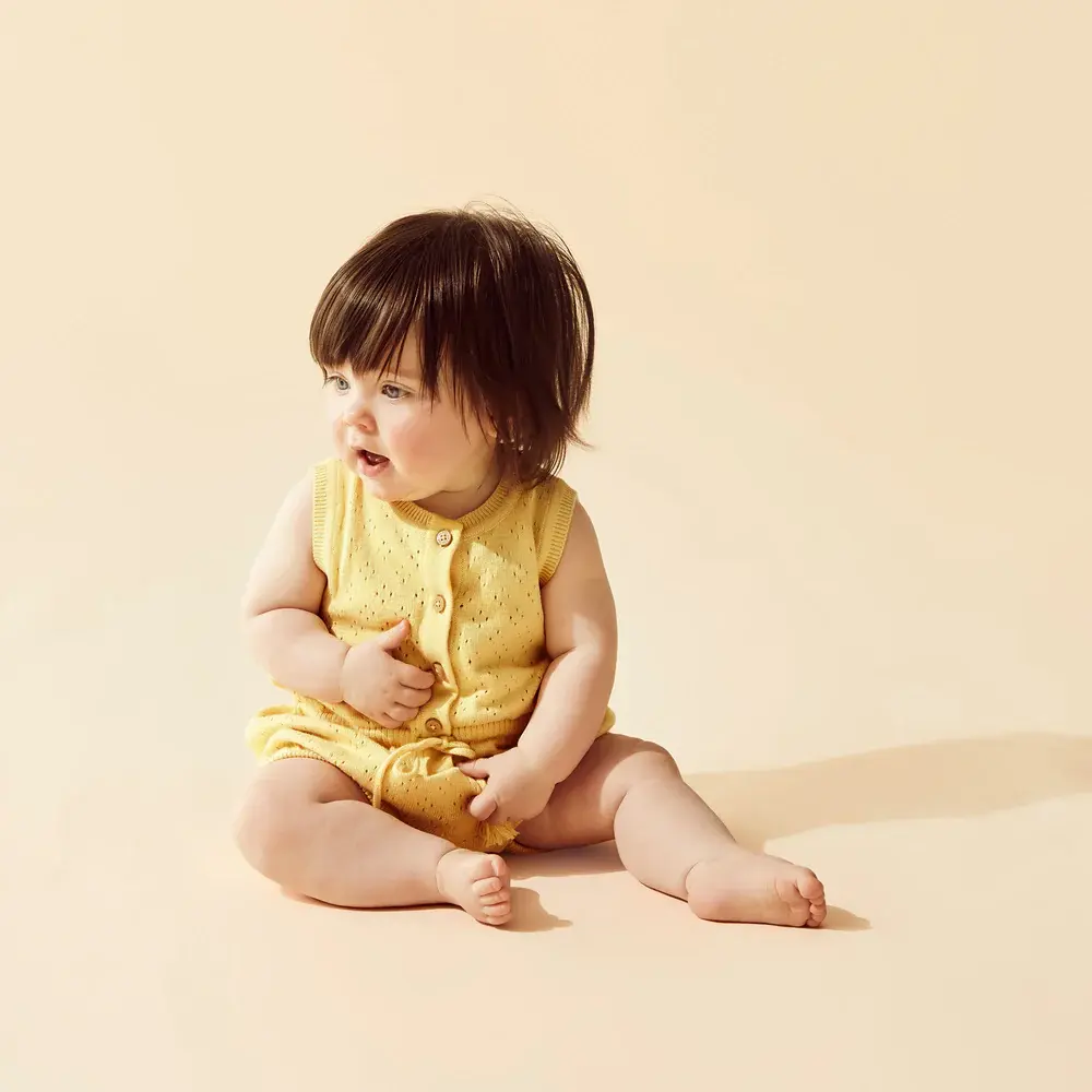 Wilson & Frenchy Wilson and Frenchy Sunny Sorbet Organic Knitted Tie Bodysuit