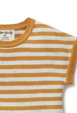 Wilson & Frenchie Wilson and Frenchy Golden Wave Stripe Organic Knitted Growsuit