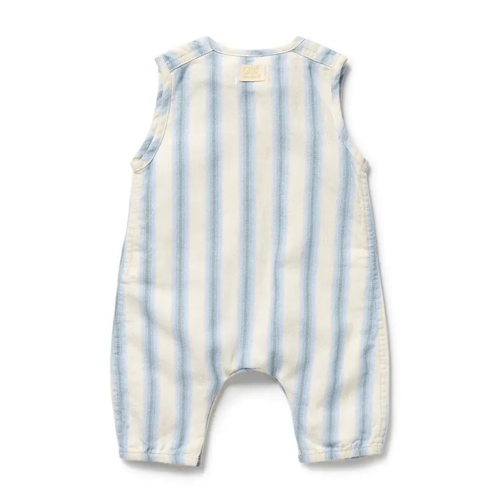 Wilson & Frenchie Wilson and Frenchy Deep Blue Stripe Organic Growsuit