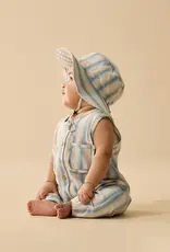 Wilson & Frenchie Wilson and Frenchy Deep Blue Stripe Organic Growsuit