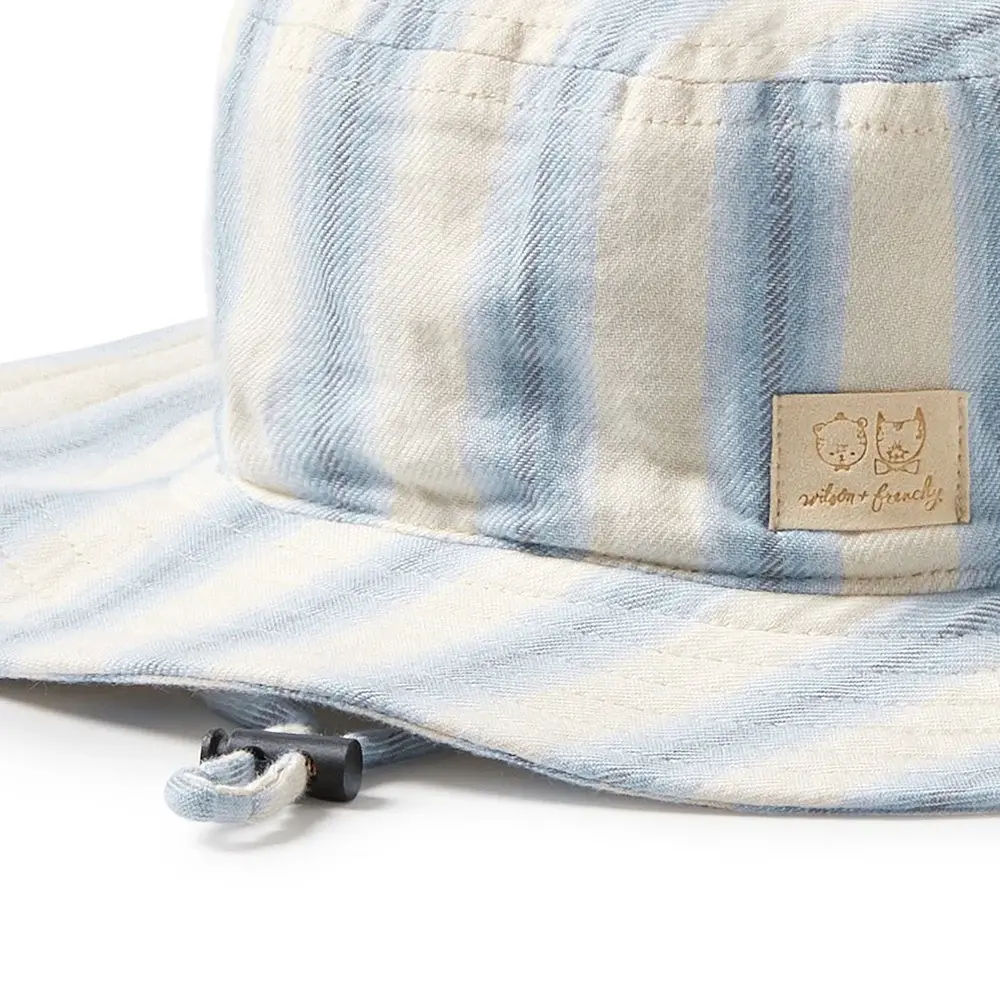 Wilson & Frenchie Wilson and Frenchy Deep Blue Stripe Organic Sun Hat