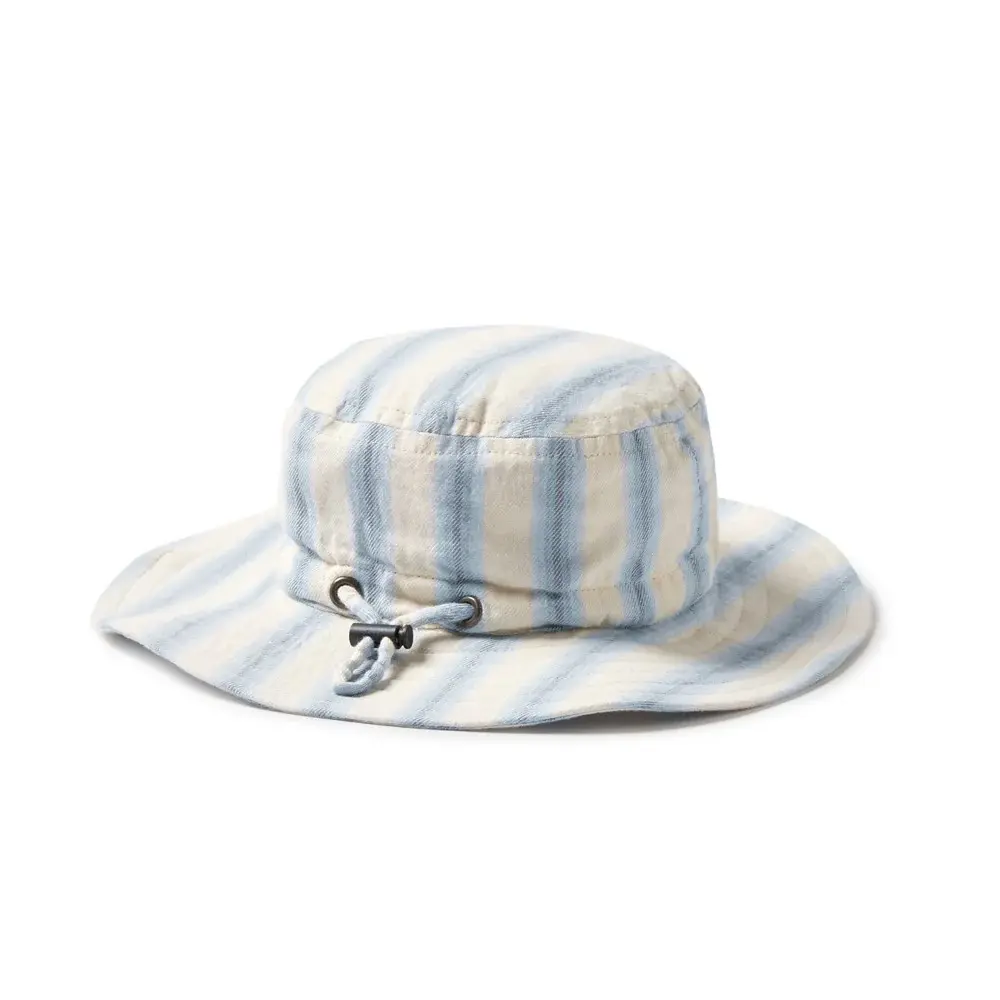 Wilson & Frenchie Wilson and Frenchy Deep Blue Stripe Organic Sun Hat