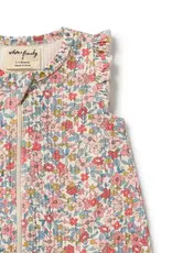 Wilson & Frenchie Wilson and Frenchy Summer Bloom Organic Ruffle Zipsuit