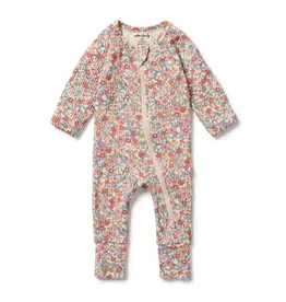 Wilson & Frenchy Wilson and Frenchy Summer Bloom Organic Zipsuit with Feet