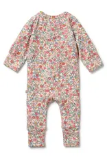 Wilson & Frenchie Wilson and Frenchy Summer Bloom Organic Zipsuit with Feet