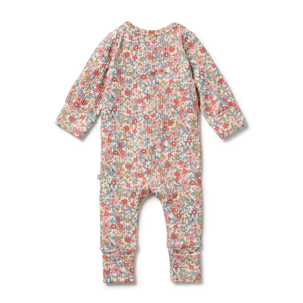 Wilson & Frenchy Wilson and Frenchy Summer Bloom Organic Zipsuit with Feet