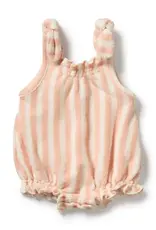 Wilson & Frenchie Wilson and Frenchy Strawberry Wave Organic Terry Tie Playsuit
