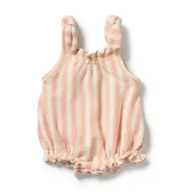 Wilson & Frenchy Wilson and Frenchy Strawberry Wave Organic Terry Tie Playsuit