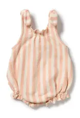 Wilson & Frenchie Wilson and Frenchy Strawberry Wave Organic Terry Tie Playsuit