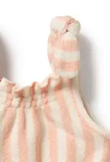 Wilson & Frenchie Wilson and Frenchy Strawberry Wave Organic Terry Tie Playsuit
