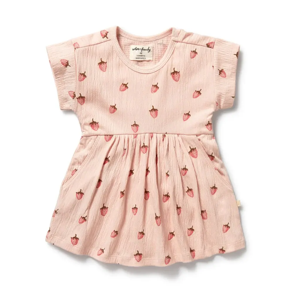 Wilson & Frenchie Wilson and Frenchy Strawberry Kisses Organic Dress