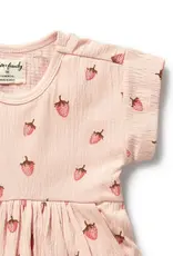 Wilson & Frenchie Wilson and Frenchy Strawberry Kisses Organic Dress