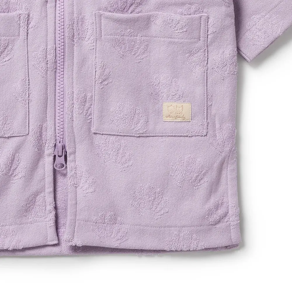 Wilson & Frenchie Wilson and Frenchy Lavender Shells Organic Terry Hooded Towel