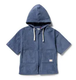 Wilson & Frenchie Wilson and Frenchy Deep Blue Organic Terry Hooded Towel