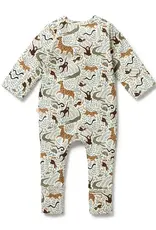 Wilson & Frenchy Wilson and Frenchy Mini Jungle Organic Zipsuit with Feet