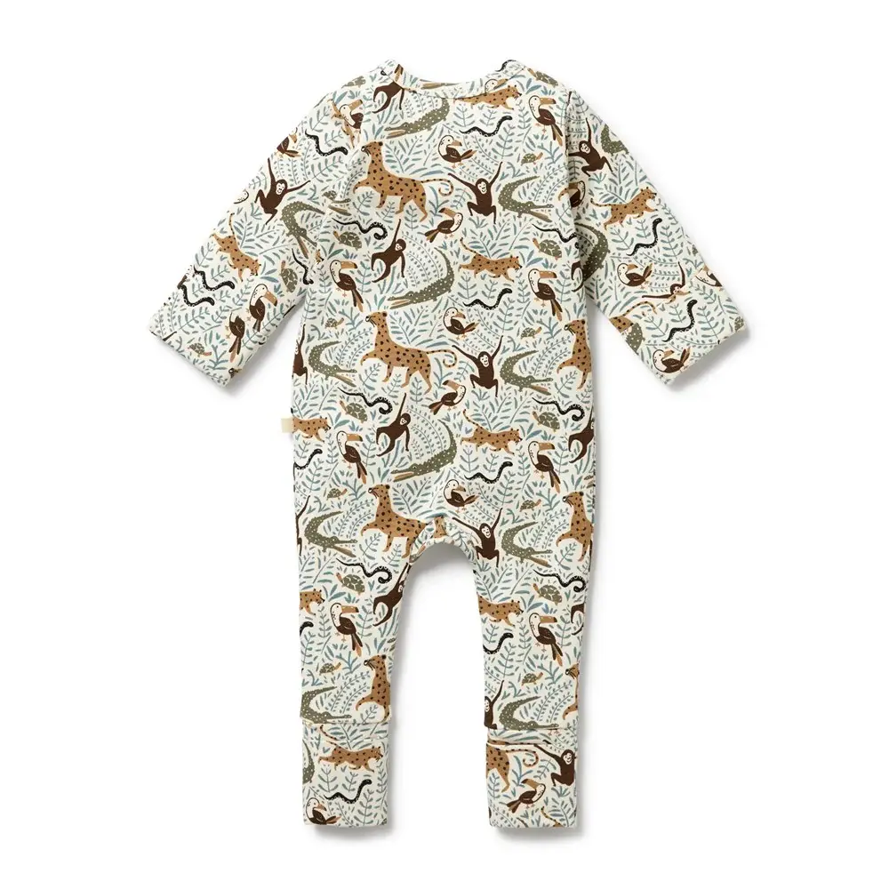 Wilson & Frenchie Wilson and Frenchy Mini Jungle Organic Zipsuit with Feet