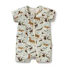 Wilson & Frenchy Wilson and Frenchy Mini Jungle Organic Boyleg Zipsuit