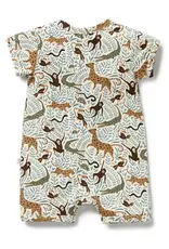 Wilson & Frenchie Wilson and Frenchy Mini Jungle Organic Boyleg Zipsuit