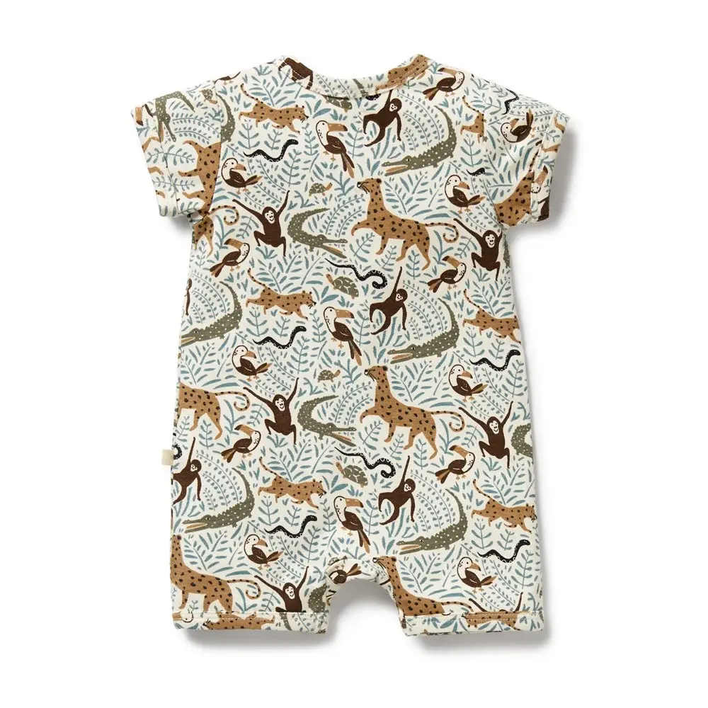 Wilson & Frenchie Wilson and Frenchy Mini Jungle Organic Boyleg Zipsuit
