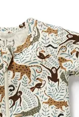 Wilson & Frenchie Wilson and Frenchy Mini Jungle Organic Boyleg Zipsuit