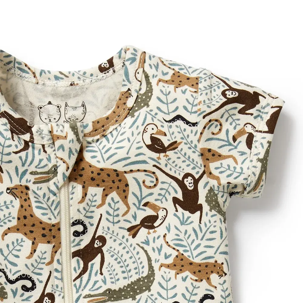 Wilson & Frenchy Wilson and Frenchy Mini Jungle Organic Boyleg Zipsuit