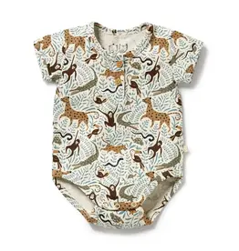 Wilson & Frenchie Wilson and Frenchy Mini Jungle Organic Henley Bodysuit