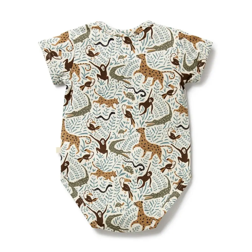 Wilson & Frenchie Wilson and Frenchy Mini Jungle Organic Henley Bodysuit