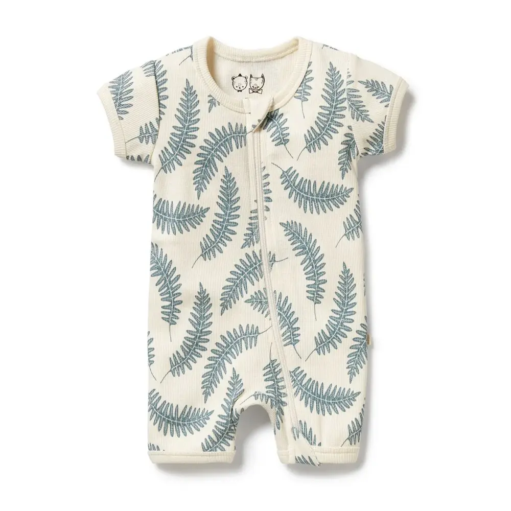 Wilson & Frenchie Wilson and Frenchy Little Fronds Organic Boyleg Zipsuit