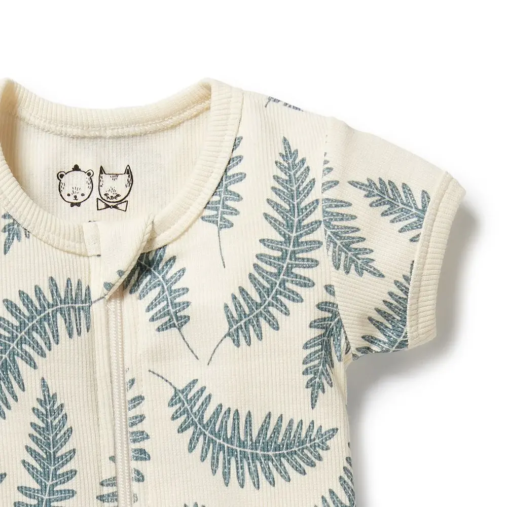 Wilson & Frenchy Wilson and Frenchy Little Fronds Organic Boyleg Zipsuit