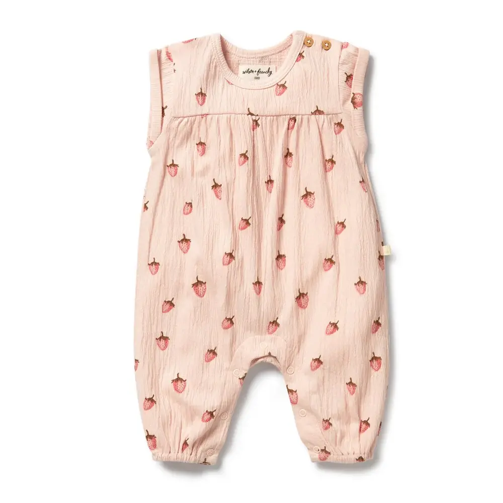 Wilson & Frenchy Wilson and Frenchy Strawberry Kisses Organic Growsuit