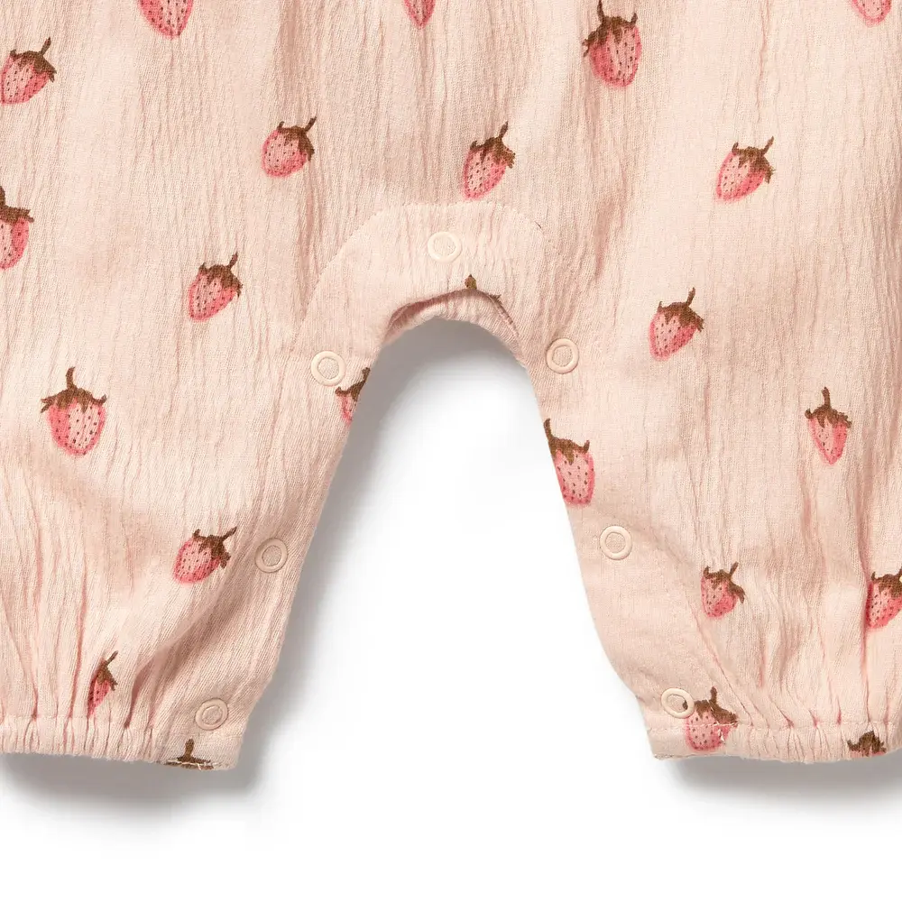 Wilson & Frenchie Wilson and Frenchy Strawberry Kisses Organic Growsuit