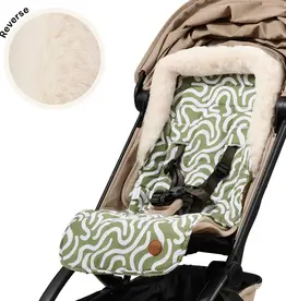 OiOi OiOi Green Squiggle/Fleece Pram Liner