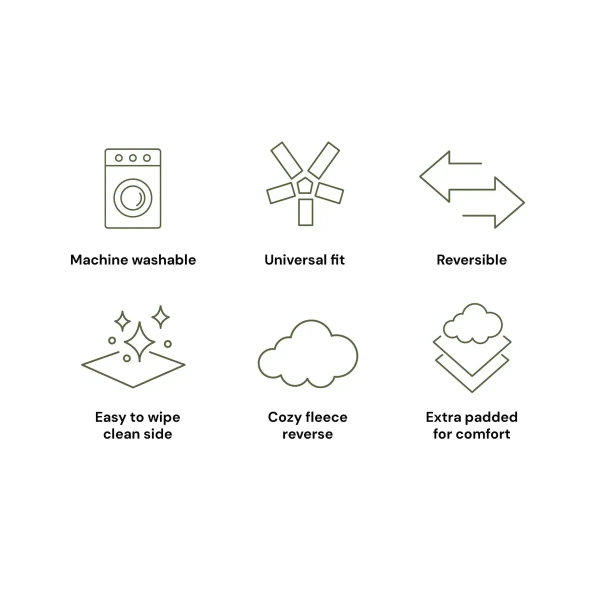 OiOi OiOi Green Squiggle/Fleece Pram Liner