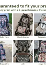 OiOi OiOi Green Squiggle/Fleece Pram Liner