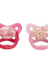 Dr Browns Dr Brown's PreVent Glow in the Dark Pacifier - Stage 1(2Pack) 0-6 months Pink