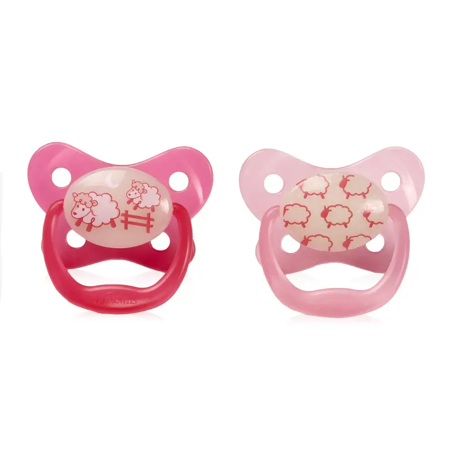 Dr Browns Dr Brown's PreVent Glow in the Dark Pacifier - Stage 1(2Pack) 0-6 months Pink