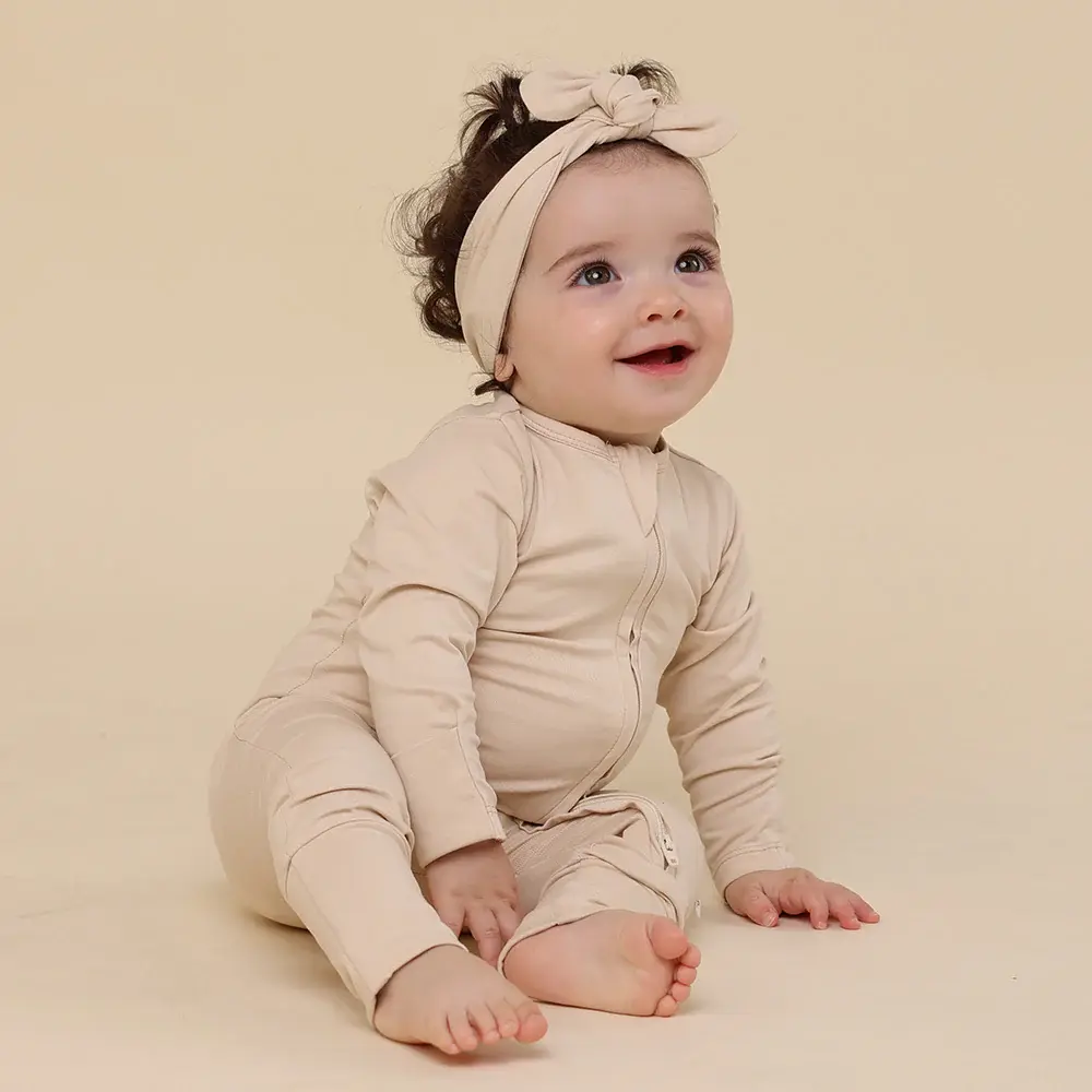 Snuggle Hunny Kids Snuggle Hunny Babyccino Organic Snugglesuit Convertible Romper