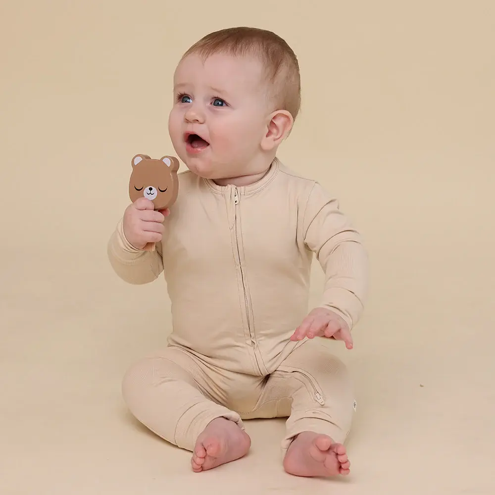 Snuggle Hunny Kids Snuggle Hunny Babyccino Organic Snugglesuit Convertible Romper
