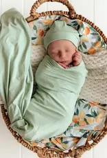 Snuggle Hunny Kids Snuggle Hunny Mint Organic Jersey Wrap & Beanie Set