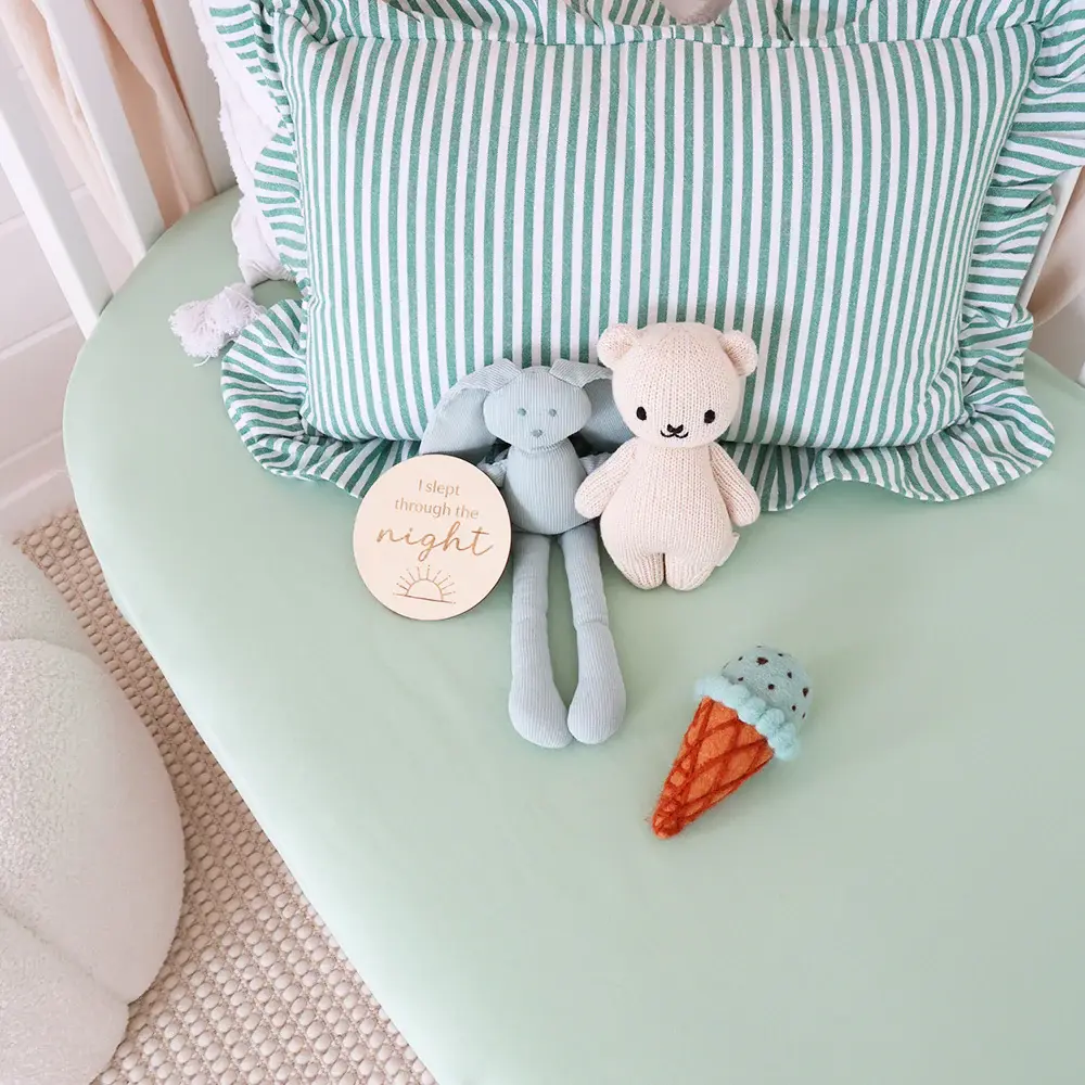 Snuggle Hunny Kids Snuggle Hunny Mint Organic Fitted Cot Sheet